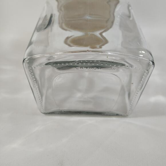 VINTAGE‎ TILTED GLASS CANISTER/COOKIE JAR w/SOLID WOOD Lid - Picture 3 of 5